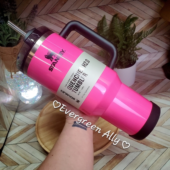 Stanley Other - Electric Pink Neon Stanley 40 oz.  Quencher Tumbler NEW 🖤💕
